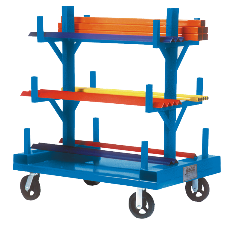 material handling cart with racks