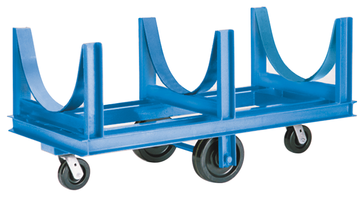 material handling cart with casters and racks