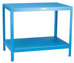 blue industrial machine stand